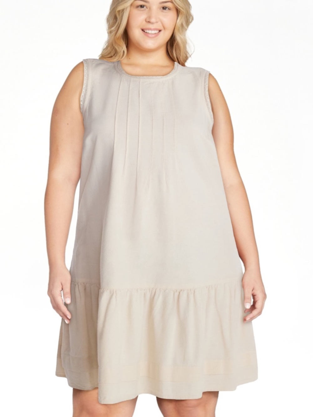 Time and Tru Women’s Oatmeal Linen Blend Shift Dress Size XL NWT